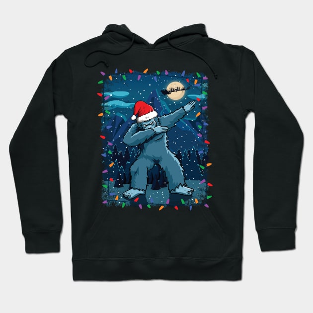 Christmas Dabbing Yeti Dab Bigfoot Santa Claus Hoodie by RadStar